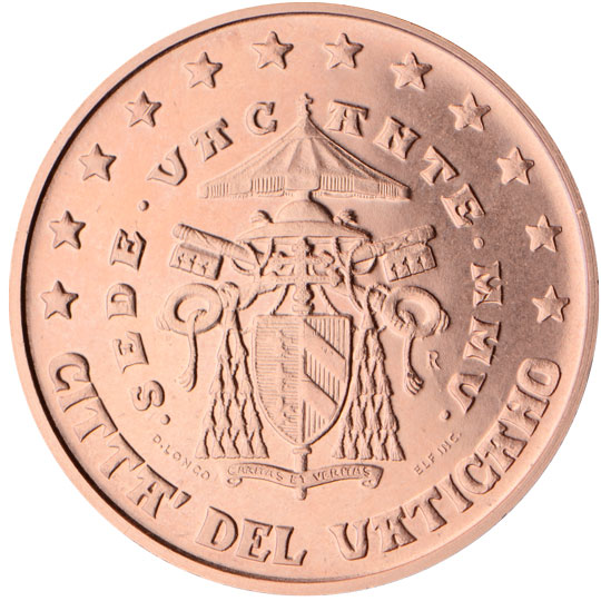 Vatican City 5 euro cent (2005) - Coat of arms of the Cardinal Chamberlain and the Apostolic Chamber
